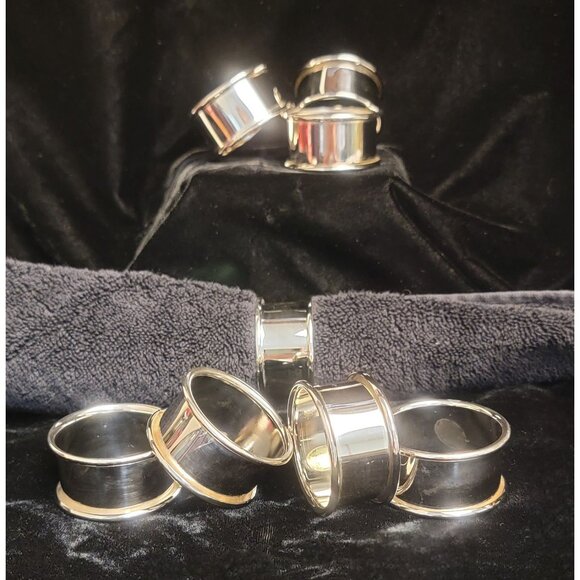 Vintage Silver-Plated Napkin Rings, Set of 8 - Picture 1 of 10